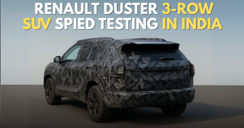Renault Duster 3-Row SUV captured during road testing in India