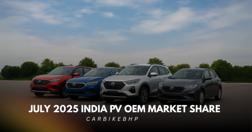 India passenger vehicle market share OEM-wise July 2025 comparison chart