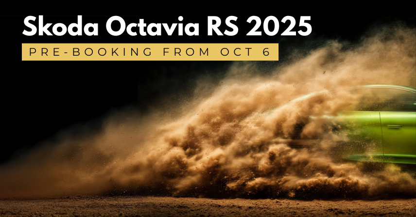 Skoda Octavia RS 2025 front and side profile