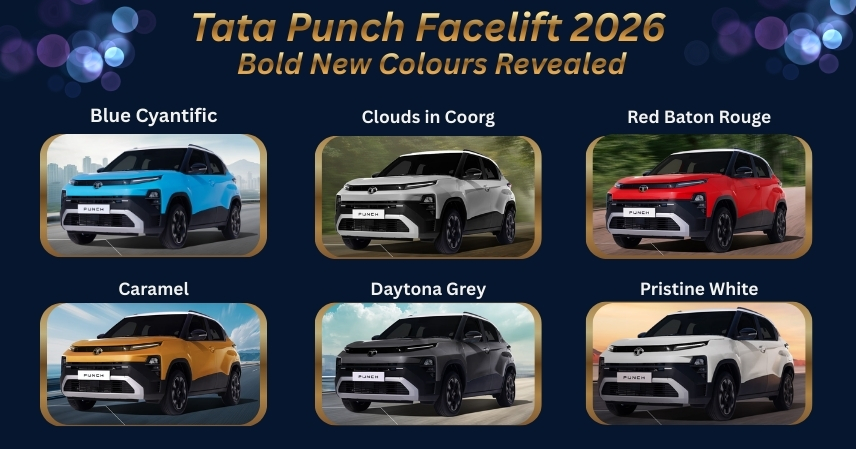 Tata Punch Facelift 2026 Bold New Colours Revealed
