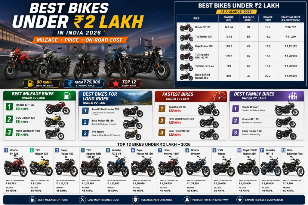 Bikes Under ₹2 Lakh in India