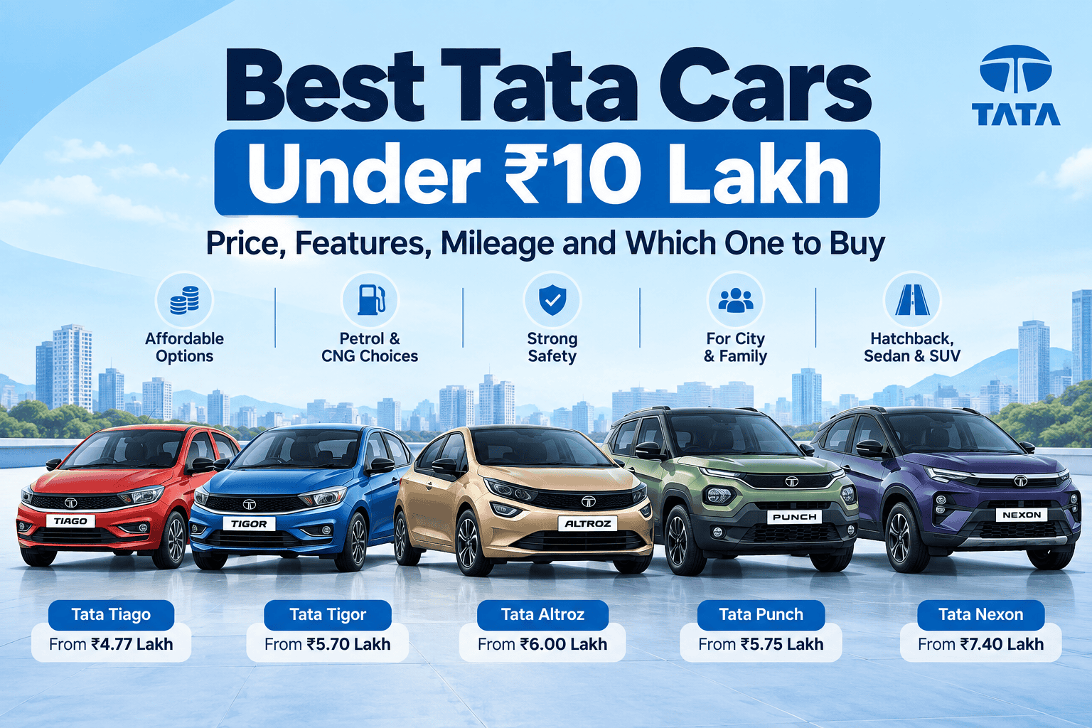 Which Tata car is best under 10 lakh